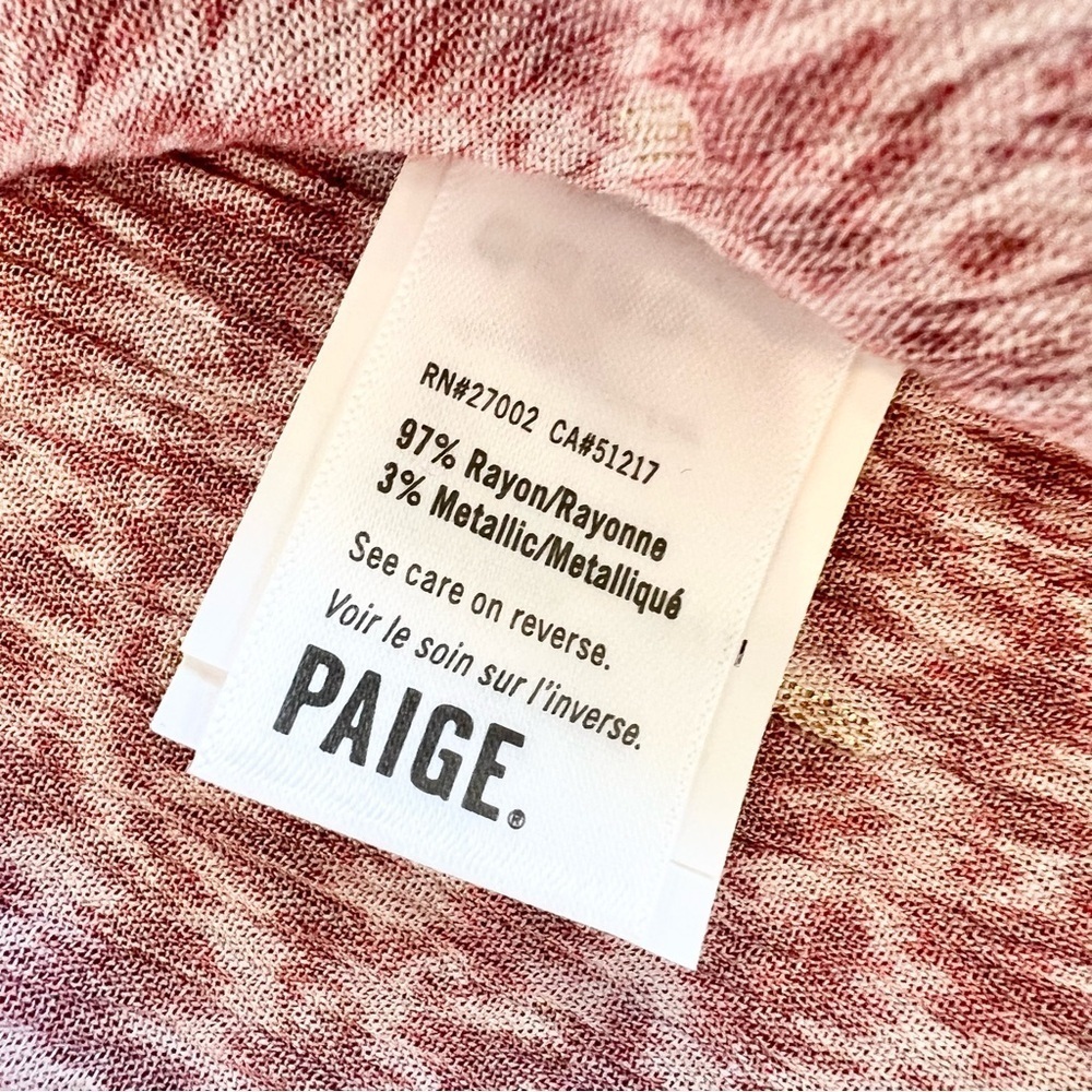PAIGE Women's Doris Three Quarter Button Front V-Neckline in Papaya Size Small - Picture 14 of 16